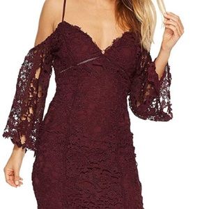 Astr The Label Cold Shoulder Lace Dress, NWT